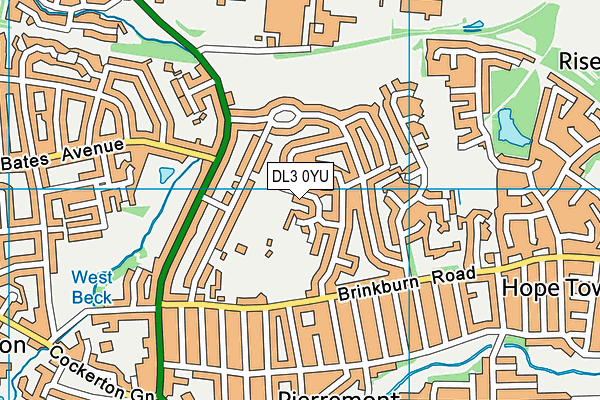 DL3 0YU map - OS VectorMap District (Ordnance Survey)