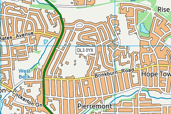 DL3 0YX map - OS VectorMap District (Ordnance Survey)
