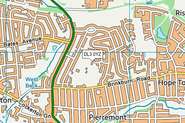 DL3 0YZ map - OS VectorMap District (Ordnance Survey)