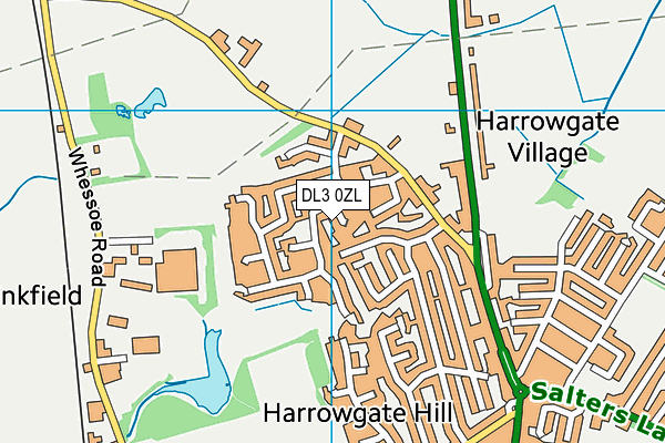 DL3 0ZL map - OS VectorMap District (Ordnance Survey)