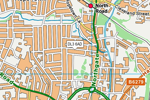 DL3 6AD map - OS VectorMap District (Ordnance Survey)