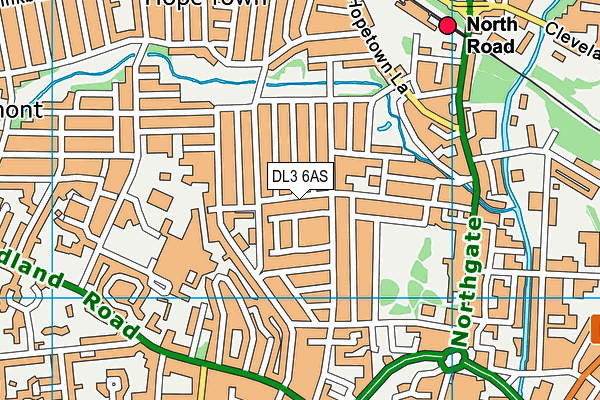 DL3 6AS map - OS VectorMap District (Ordnance Survey)