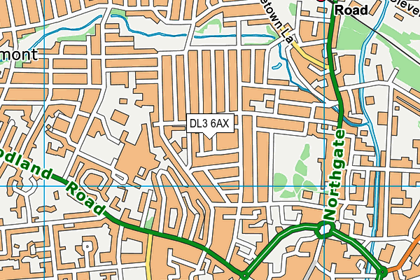 DL3 6AX map - OS VectorMap District (Ordnance Survey)