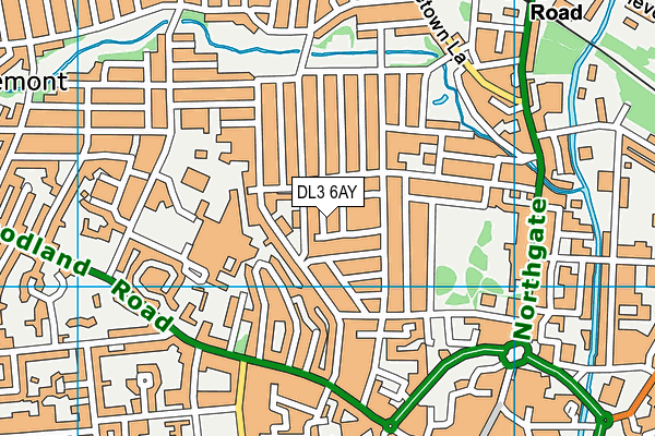 DL3 6AY map - OS VectorMap District (Ordnance Survey)