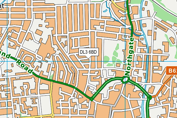 DL3 6BD map - OS VectorMap District (Ordnance Survey)