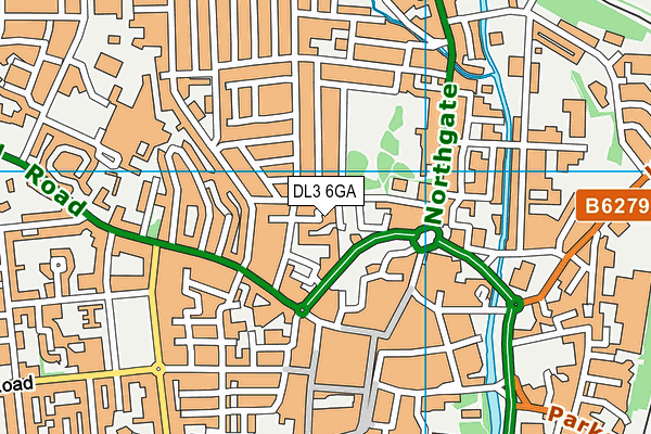 DL3 6GA map - OS VectorMap District (Ordnance Survey)
