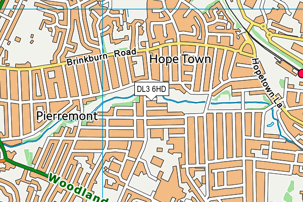 DL3 6HD map - OS VectorMap District (Ordnance Survey)