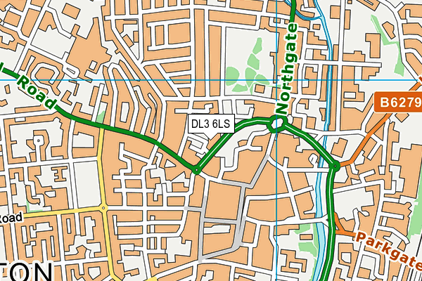 DL3 6LS map - OS VectorMap District (Ordnance Survey)