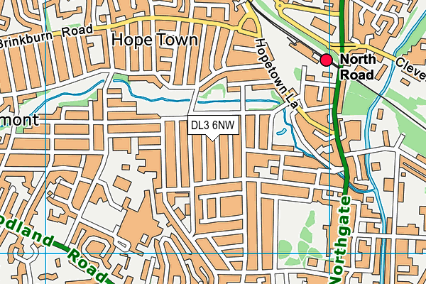 DL3 6NW map - OS VectorMap District (Ordnance Survey)