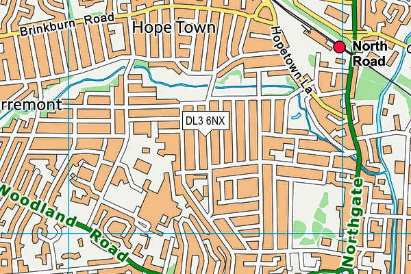 DL3 6NX map - OS VectorMap District (Ordnance Survey)