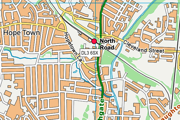 DL3 6SX map - OS VectorMap District (Ordnance Survey)