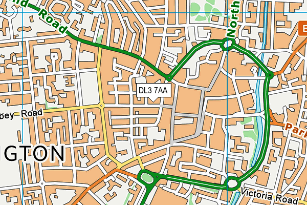 DL3 7AA map - OS VectorMap District (Ordnance Survey)