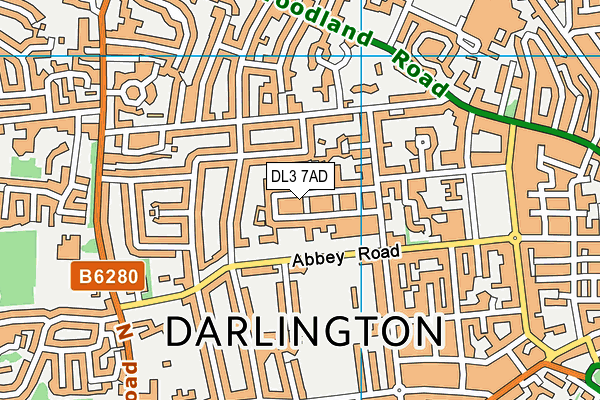 DL3 7AD map - OS VectorMap District (Ordnance Survey)