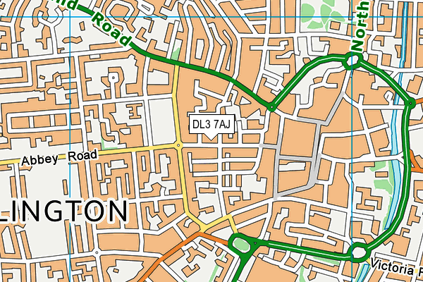 DL3 7AJ map - OS VectorMap District (Ordnance Survey)
