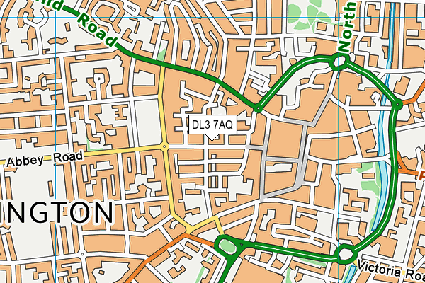 DL3 7AQ map - OS VectorMap District (Ordnance Survey)