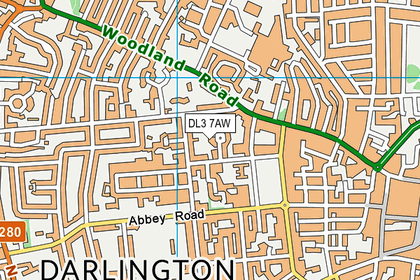 DL3 7AW map - OS VectorMap District (Ordnance Survey)