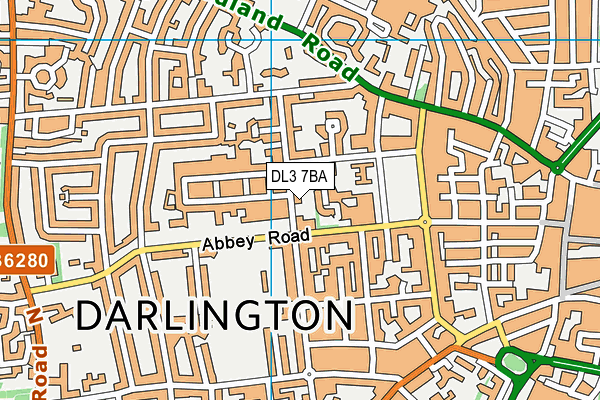 DL3 7BA map - OS VectorMap District (Ordnance Survey)