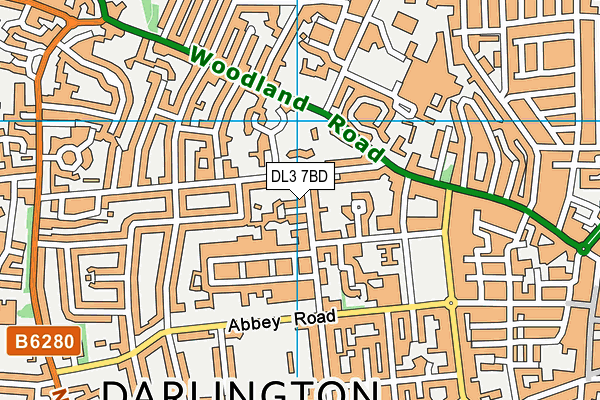 DL3 7BD map - OS VectorMap District (Ordnance Survey)