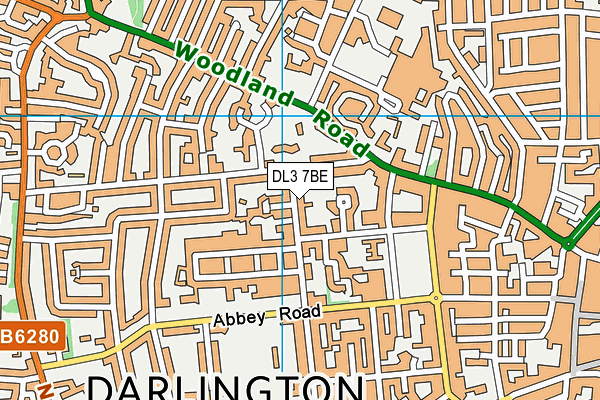 DL3 7BE map - OS VectorMap District (Ordnance Survey)
