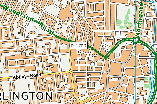 DL3 7DD map - OS VectorMap District (Ordnance Survey)