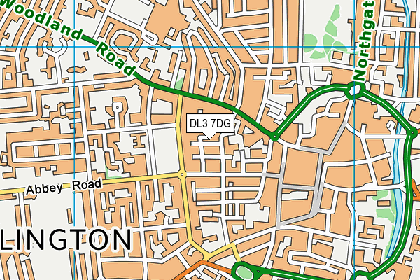 DL3 7DG map - OS VectorMap District (Ordnance Survey)