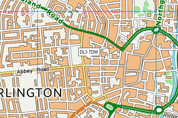 DL3 7DW map - OS VectorMap District (Ordnance Survey)