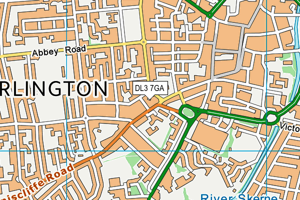 DL3 7GA map - OS VectorMap District (Ordnance Survey)