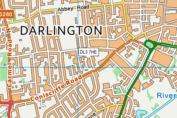 DL3 7HE map - OS VectorMap District (Ordnance Survey)