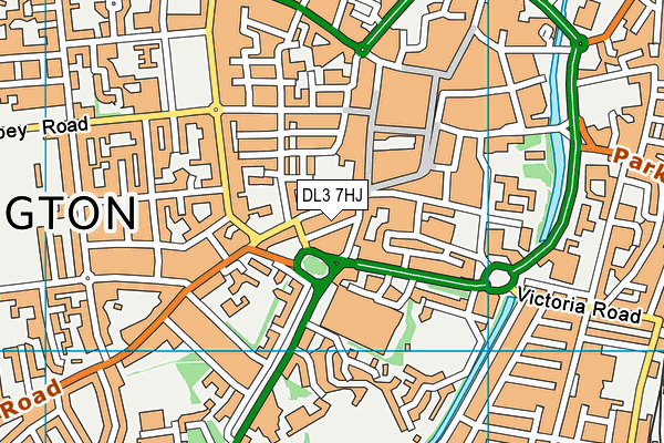 DL3 7HJ map - OS VectorMap District (Ordnance Survey)