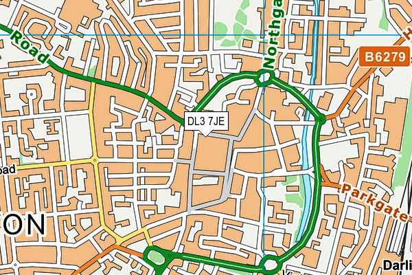 DL3 7JE map - OS VectorMap District (Ordnance Survey)