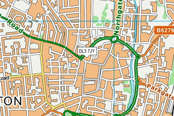 DL3 7JY map - OS VectorMap District (Ordnance Survey)