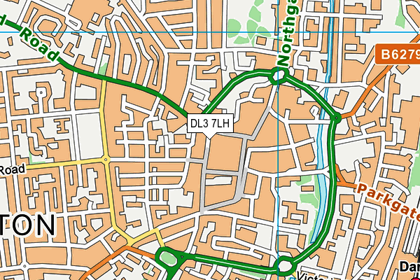 DL3 7LH map - OS VectorMap District (Ordnance Survey)