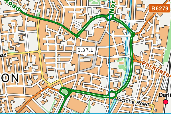 DL3 7LU map - OS VectorMap District (Ordnance Survey)