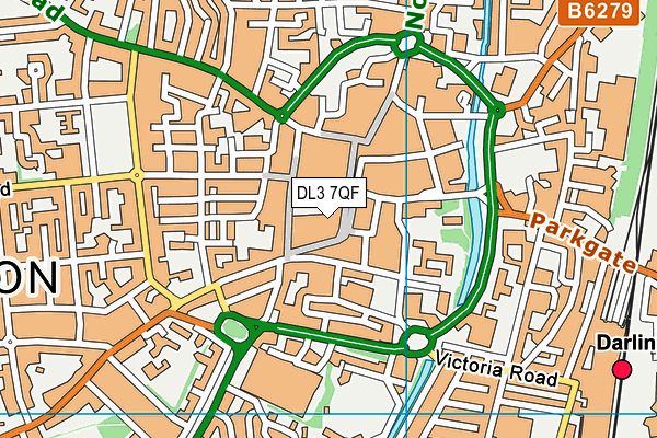DL3 7QF map - OS VectorMap District (Ordnance Survey)