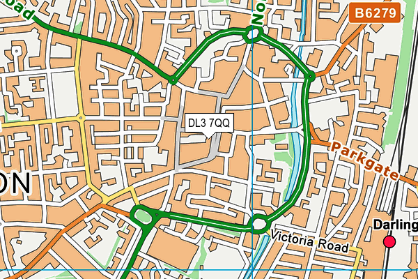 DL3 7QQ map - OS VectorMap District (Ordnance Survey)