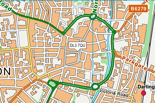 DL3 7QU map - OS VectorMap District (Ordnance Survey)