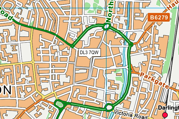 DL3 7QW map - OS VectorMap District (Ordnance Survey)