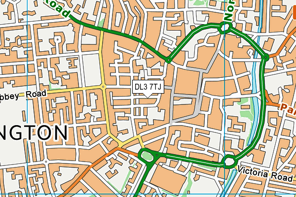 DL3 7TJ map - OS VectorMap District (Ordnance Survey)