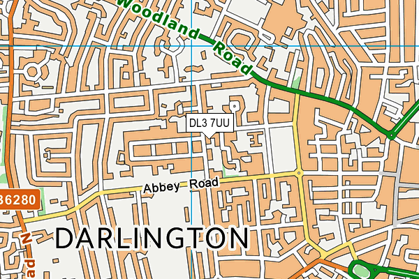 DL3 7UU map - OS VectorMap District (Ordnance Survey)