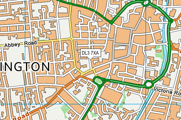 DL3 7XA map - OS VectorMap District (Ordnance Survey)