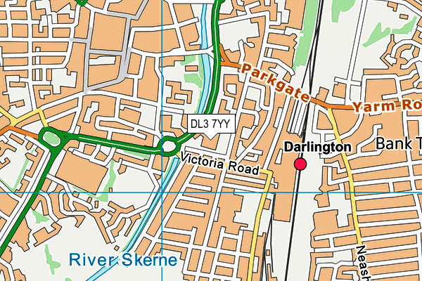 DL3 7YY map - OS VectorMap District (Ordnance Survey)