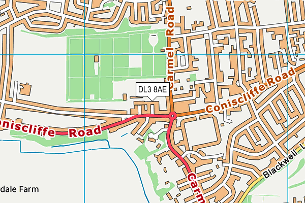 DL3 8AE map - OS VectorMap District (Ordnance Survey)