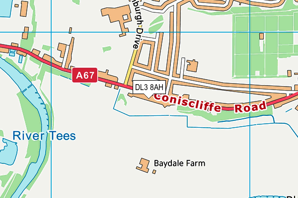 DL3 8AH map - OS VectorMap District (Ordnance Survey)