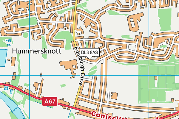 DL3 8AS map - OS VectorMap District (Ordnance Survey)