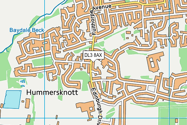 DL3 8AX map - OS VectorMap District (Ordnance Survey)