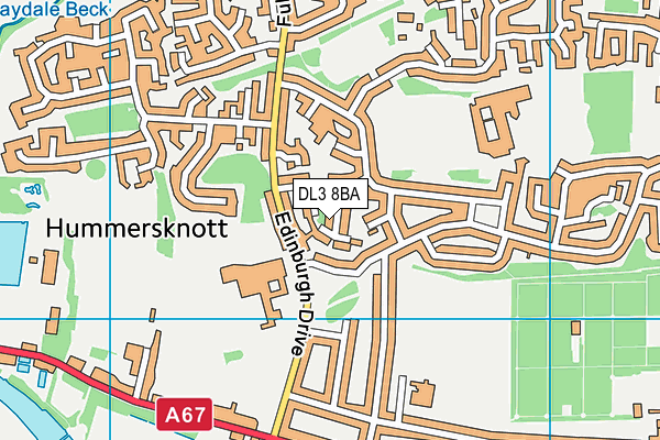 DL3 8BA map - OS VectorMap District (Ordnance Survey)