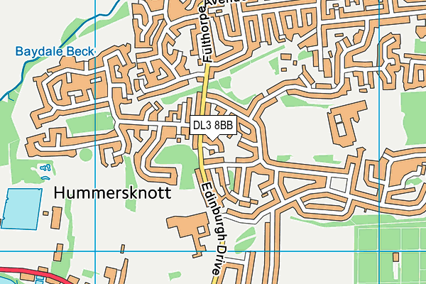 DL3 8BB map - OS VectorMap District (Ordnance Survey)