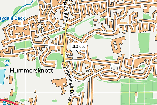 DL3 8BJ map - OS VectorMap District (Ordnance Survey)