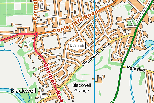 DL3 8EE map - OS VectorMap District (Ordnance Survey)