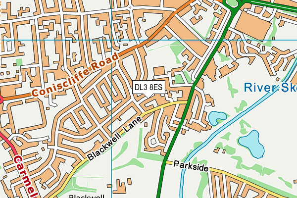 DL3 8ES map - OS VectorMap District (Ordnance Survey)